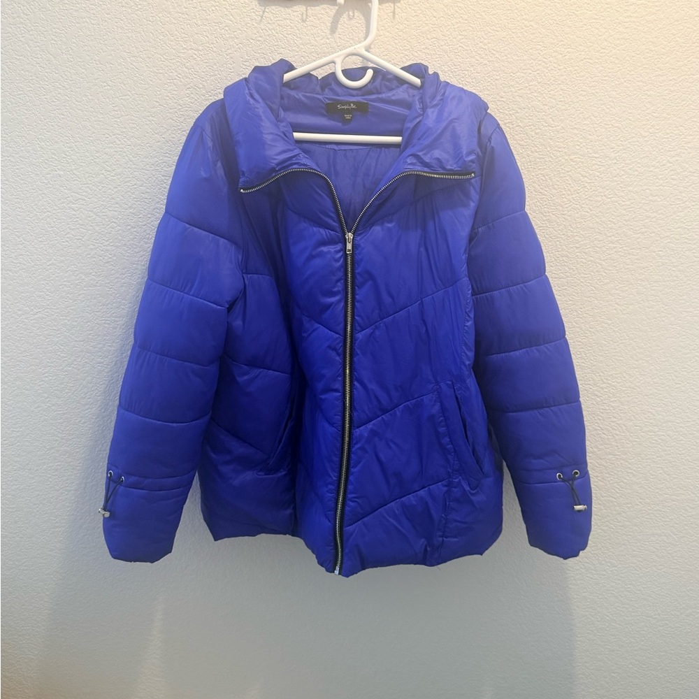 Simply Be Royal Blue Puffer Jacket